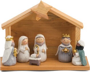 6pc Wooden Nativity Set