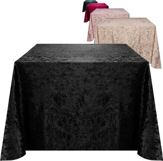 RCZ Decor RCZ Décor Elegant Square Table Cloth - Made With Fine Crushed-Velvet Material, Beautiful Black Tablecloth With Durable Seams