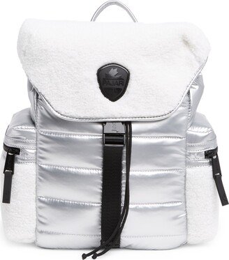 High Pile Fleece Trim Quilted Backpack-AA