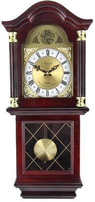 Bedford Clock Collection 26 Antique Chiming Wall Clock with Roman Numerals