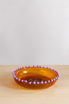 Fazeek - Faux Pearl-embellished Glass Platter - Orange
