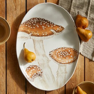 Mushroom Oval Serving Platter, Light Brown