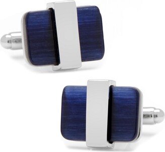 Wrapped Navy Cats eye Cufflinks