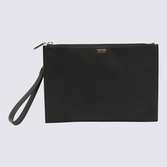 Black Leather And Nylon Pouches