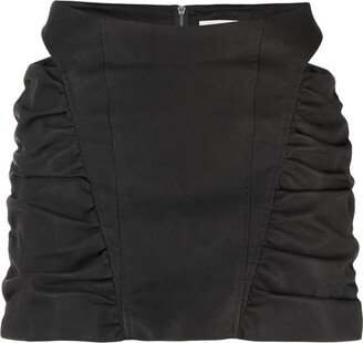 Ruched Cut-Out Mini Skirt