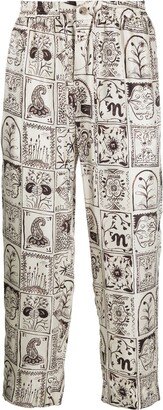 Ornamental straight-leg pants