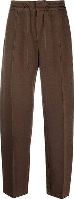 Drawstring-Fastening Cotton Track Pants-AA