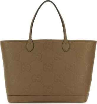 All-Over Logo Embossed Shopper Tote Bag