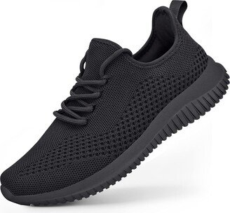 Flysocks Slip On Sneakers for Women-Non Slip Gym Sports Shoes Lightweight Comfortable Walking Tennis Shoes All Black 10.5