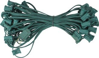 Northlight 50' Commercial C7 Christmas Light Socket Set - 12 Spacing 18 Gauge Green Wire