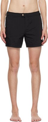 Black Cinch Tab Swim Shorts