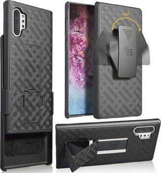 Nakedcellphone Case with Stand and Belt Clip Holster for Samsung Galaxy Note 10 Plus - Black