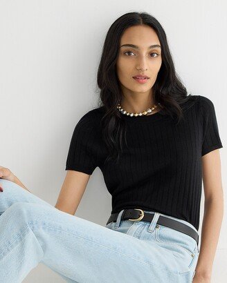 Silk-blend cropped T-shirt