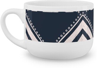 Mugs: Lead The Way Triangles - Blue Latte Mug, White, 25Oz, Blue