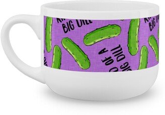 Mugs: Kind Of A Big Dill - Pickles - Purple Latte Mug, White, 25Oz, Purple