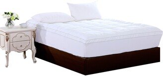 Luxurious Plush Quilted Bedroom Polyester Mattress Pad - White