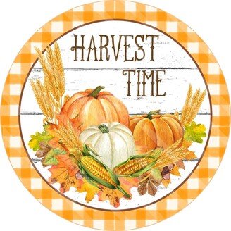 Harvest Time Sign - Fall Autumn Wreath Metal