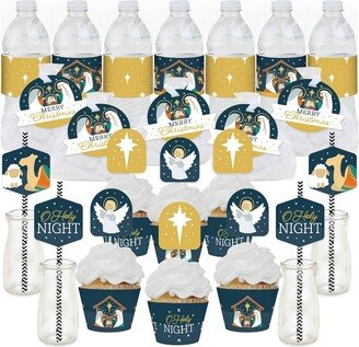 Big Dot of Happiness Holy Nativity - Manger Scene Religious Christmas Favors and Cupcake Kit - Fabulous Favor Party Pack - 100 Pieces