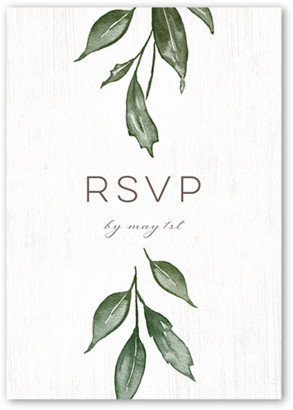 Rsvp Cards: Garland Initials Wedding Response Card, White, Matte, Signature Smooth Cardstock, Square