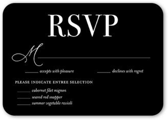 Rsvp Cards: Modern Photo Wedding Response Card, Black, Signature Smooth Cardstock, Rounded