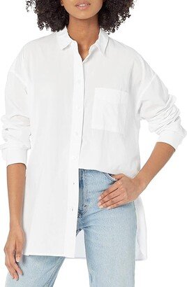 The Signature Poplin Oversized Shirt (Eyelet White) Women's Clothing