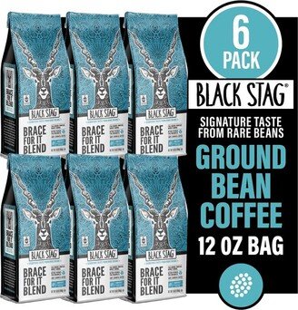 Black Stag Brace for it Blend, Dark Roast, Ground Coffee, 6 Pack - 10oz Bags