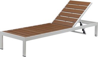 Joseph Lounger, White Frame Teak Polyresin