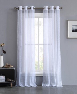 Marnie Crushed Solid Sheer Voile Grommet Window Curtain Panel Set, 38