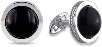 DELMAR Black Onyx Bezel Cufflinks