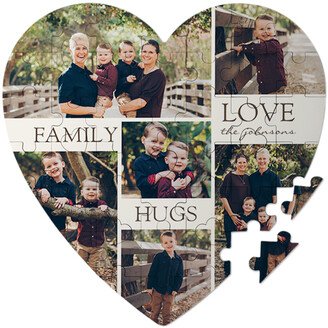 Keepsake Puzzles: Hug Family Keepsake Puzzle, Heart, Keepsake, Beige