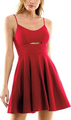 Juniors' Cutout Midriff Party Dress