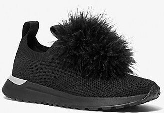 Bodie Feather Trim Stretch Knit Slip-On Trainer