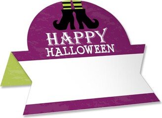 Big Dot of Happiness Happy Halloween - Witch Party Tent Buffet Card - Table Setting Name Place Cards - Set of 24