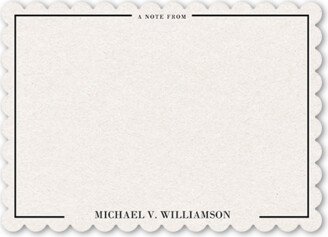 Thank You Cards: Simple Antique Thank You Card, Beige, Pearl Shimmer Cardstock, Scallop