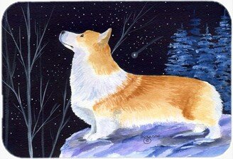 SS8373LCB Starry Night Corgi Glass Cutting Board