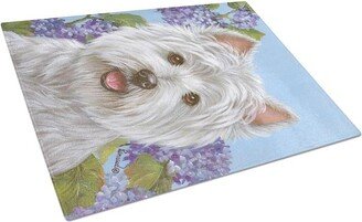 PPP3210LCB Westie Hydrangea Glass Cutting Board