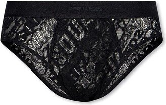 Logo Waistband Lace-Detailed Briefs