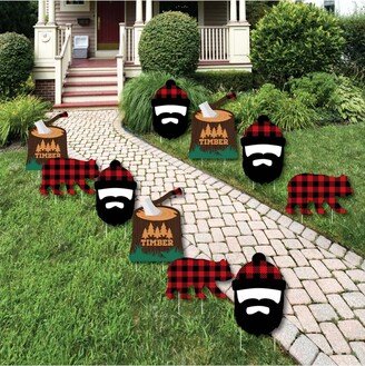 Big Dot Of Happiness Lumberjack - Channel the Flannel - Lawn Decor - Outdoor Party Yard Decor - 10 Pc