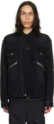 Black Zip Denim Jacket