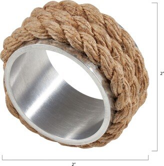 Saro Lifestyle Rope Design Aluminum Napkin Ring, Set of 4