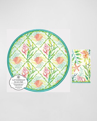 Le Cadeaux La Mer Charger Placemat and Buffet Napkin Gift Set