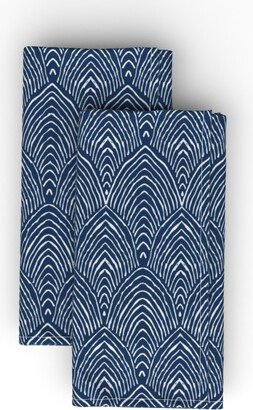 Cloth Napkins: Mountains - Blue Cloth Napkin, Longleaf Sateen Grand, Blue