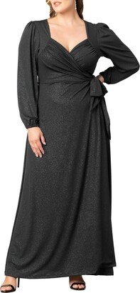 Women's Plus Size Modern Muse Long Sleeve Wrap Gown