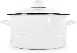 Solid White Enamelware Collection 6 Quart Stock Pot