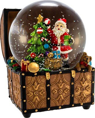 Kurt S. Adler J3259 100mm Wind-Up Musical Santa Water Globe in Treasure Chest