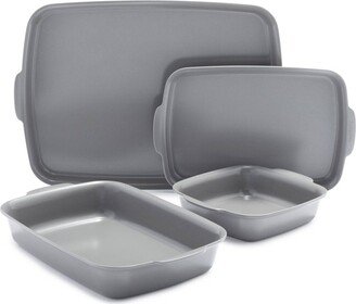 Premiere Ovenware Ceramic Nonstick 4pc Bakeware Set Gray