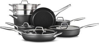 13-Piece Nonstick Kitchen Cookware Set with 2 Frying Pans, Saucepan, Stockpot, Saute Pan, Glass Lids, and Stay-Cool Handles, Black