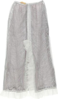 Ruffled-Trim Mid-Rise Maxi Skirt