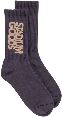 STADIUM GOODS® ribbed logo Soot socks