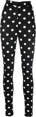 Polka-Dot High-Waisted Trousers